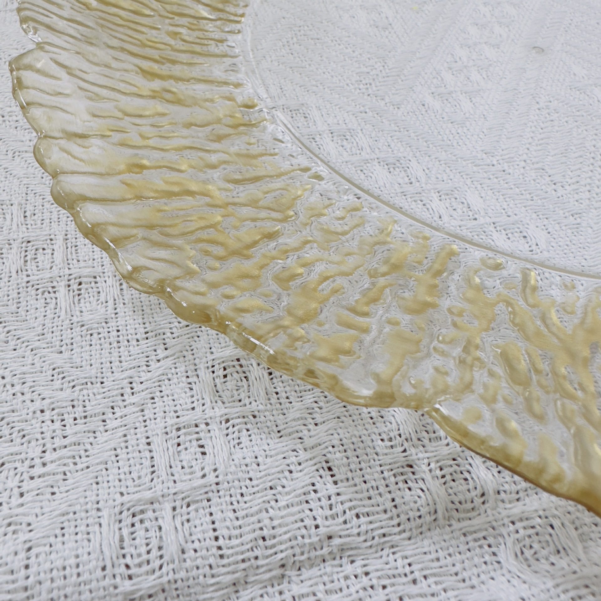 Foreign trade factory wedding party Christmas decoration plate transparent plastic plate bronzing bead plate ps charger plate