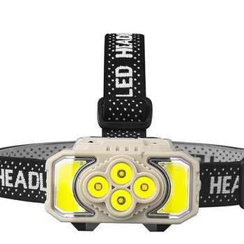 Pld New Outdoor Multi-Function Charging Sensor Headlight Led Super Bright Head-Mounted USB Warning Light Work Light