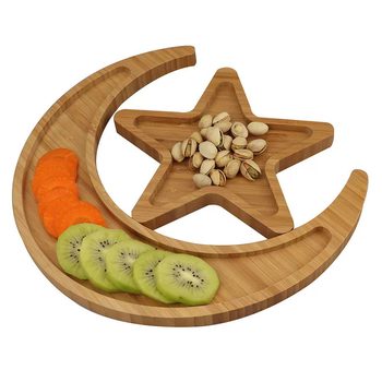 Cross-border hot children's dried fruit plate star Moon Muslim bamboo plate fruit plate Hotel plate