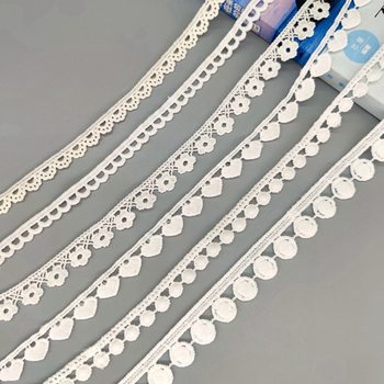 Spot 1cm Milk Silk Barcode Heart Lace Water-Soluble Embroider Lace Beanie Lace Wavy Edge Lace