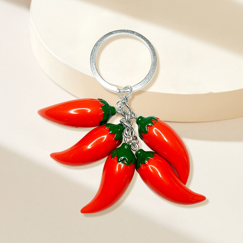 New creative red pepper key chain pendant simulation gift holiday gifts key chain bag jewelry