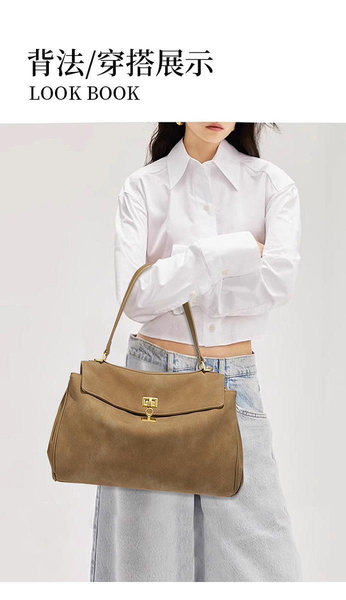 Túi xách nữ da PU dáng tote đeo chéo đeo vai — Y2346 # màu xám ấm (nhỏ)