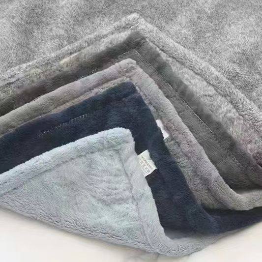 Home-Use Ins-Style Four-Season Double-Sided Flannel Couple's Casual Blanket, Class a Bed Sheet, Multi-Functional Air-Conditioning Quilt, Solid Color Factory