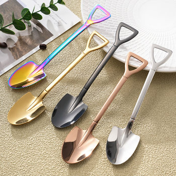 Creative 304 stainless steel shovel spoon watermelon spoon dessert spoon children's ice cream cake ice cream spoon