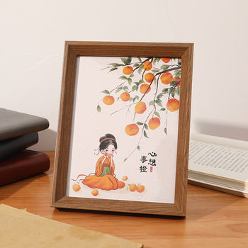 Wooden Retro Photo Frame Table Photo Mounting Made into High-Level Ornaments 678-inch Calligraphy Frame Photo Washing