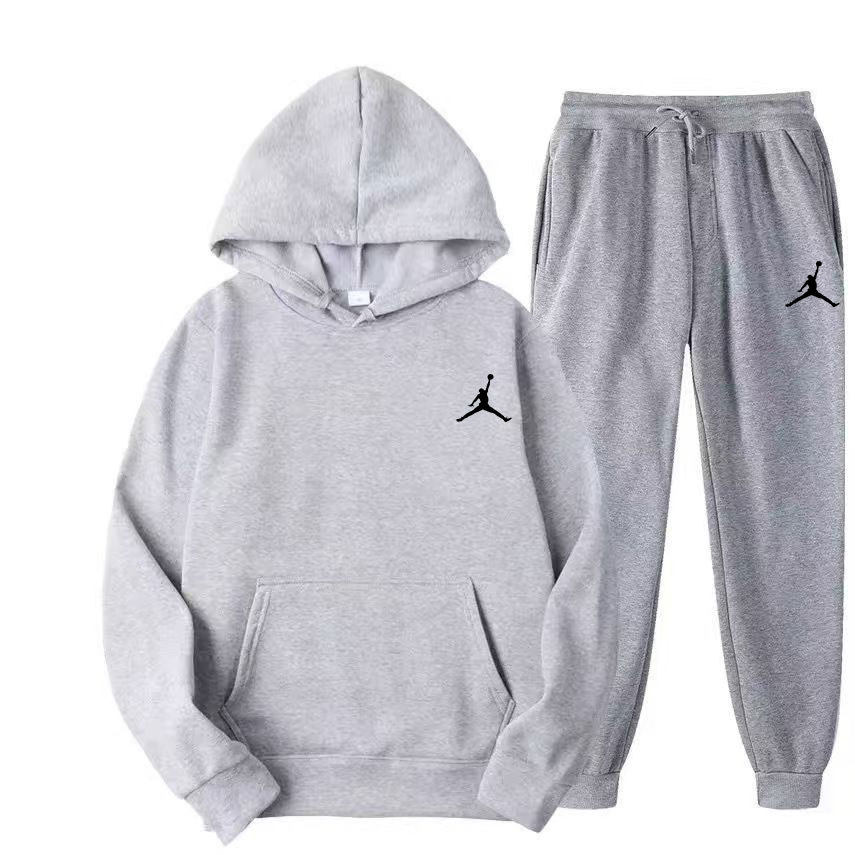 Cross-border autumn and winter men's raglan sleeve versatile sweatshirt pullover casual sports thickened hoodie sports suit