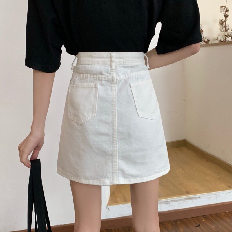 High Waisted A Line Denim Skirt Trendy Slim Fit Short Length Spring Summer Fashion Wholesale Available