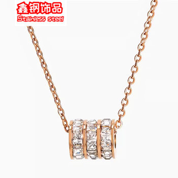 Niche Light Luxury Design Clavicle Chain All-match Square Diamond Small Man Waist Necklace Rose Gold Titanium Steel Jewelry Hot Sale