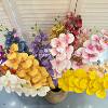3D Printed Film 9-Head French Phalaenopsis Wedding Set Home Decoration Artificial Flower Hotel Flower Arrangement Cross-Border Flower