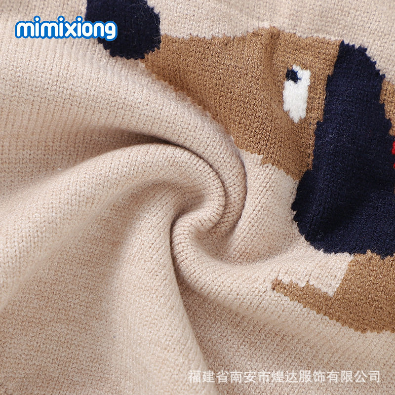 Ins Hot Selling New Baby Knitted Cute Puppy Jacquard Uniform Triangle Fart Hap Climbing Clothes