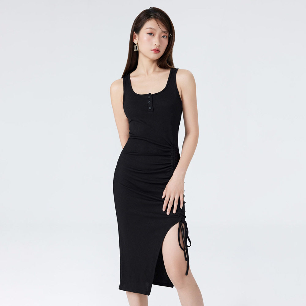 Wholesale Gray Bodycon Dress for Women Slim Fit Waist Tie Summer Fashion Perfect for Parties and Night Out