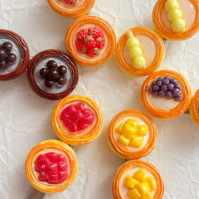 Creative and Interesting Simulated Egg Tart Hairpin, Cute Girl Dessert Cake Hair Accessory, Food Side Clip, Popular Personalized Hairpin