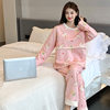 2024 wholesale air cotton sandwich monthly clothing three-piece set autumn and winter cotton postpartum pregnant women lactation pajamas women