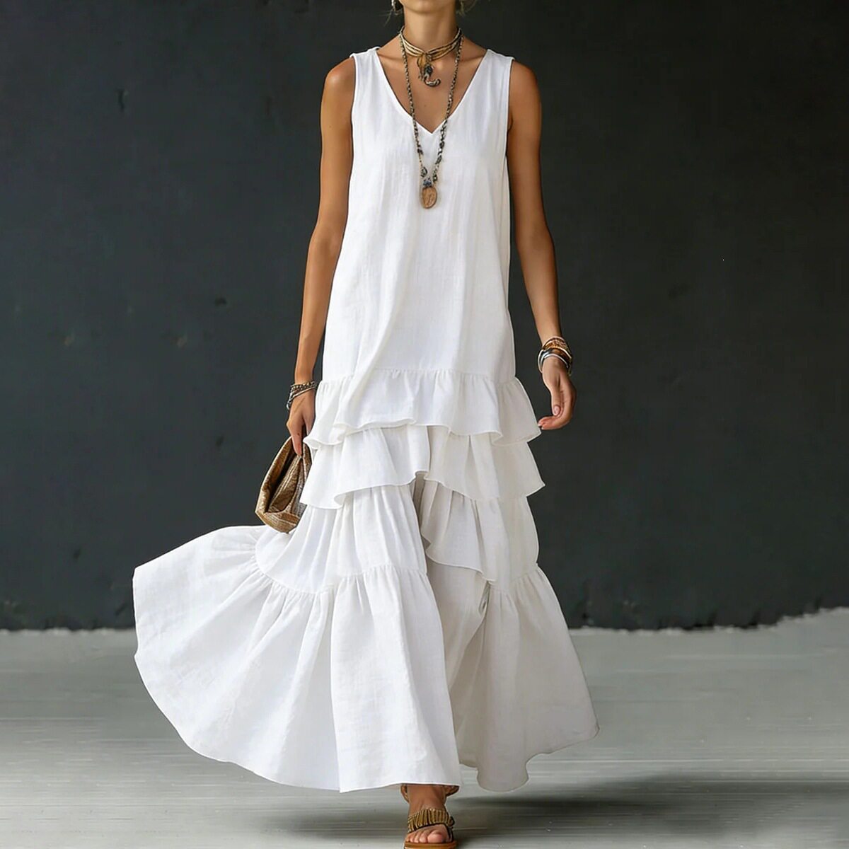 Casual Solid Color Long Cake Skirt Elegant Design Versatile Style for Everyday Wear Wholesale Available