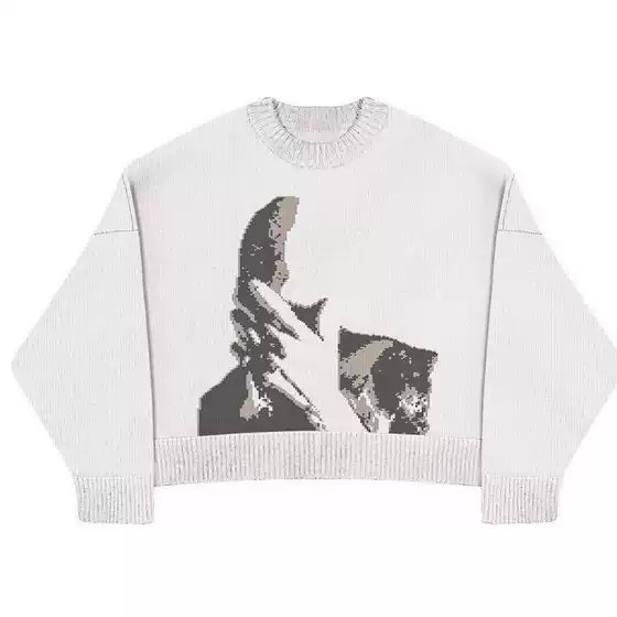European and American style loose pullover sweater personality casual round neck coat face pattern autumn and winter women's sweater wholesale
