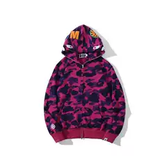 2026 New 3D Printed Trendy Shark Camouflage Hooded Sweatshirt Men's Loose Long Sleeve Zipper Top