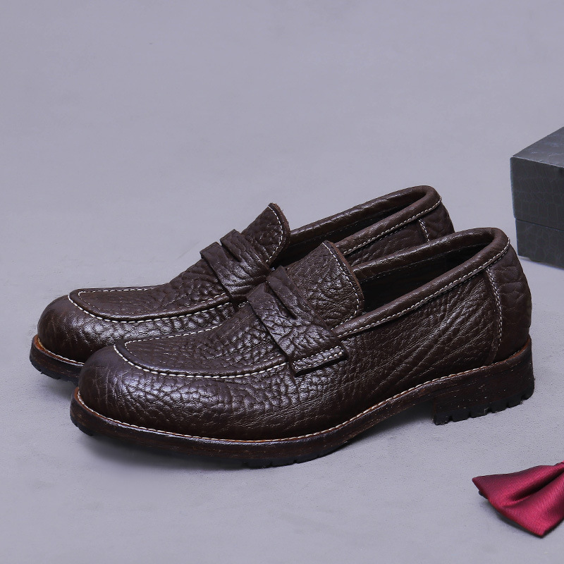 Giày Da Nam Chất Liệu Da Bò Họa Tiết Hoa