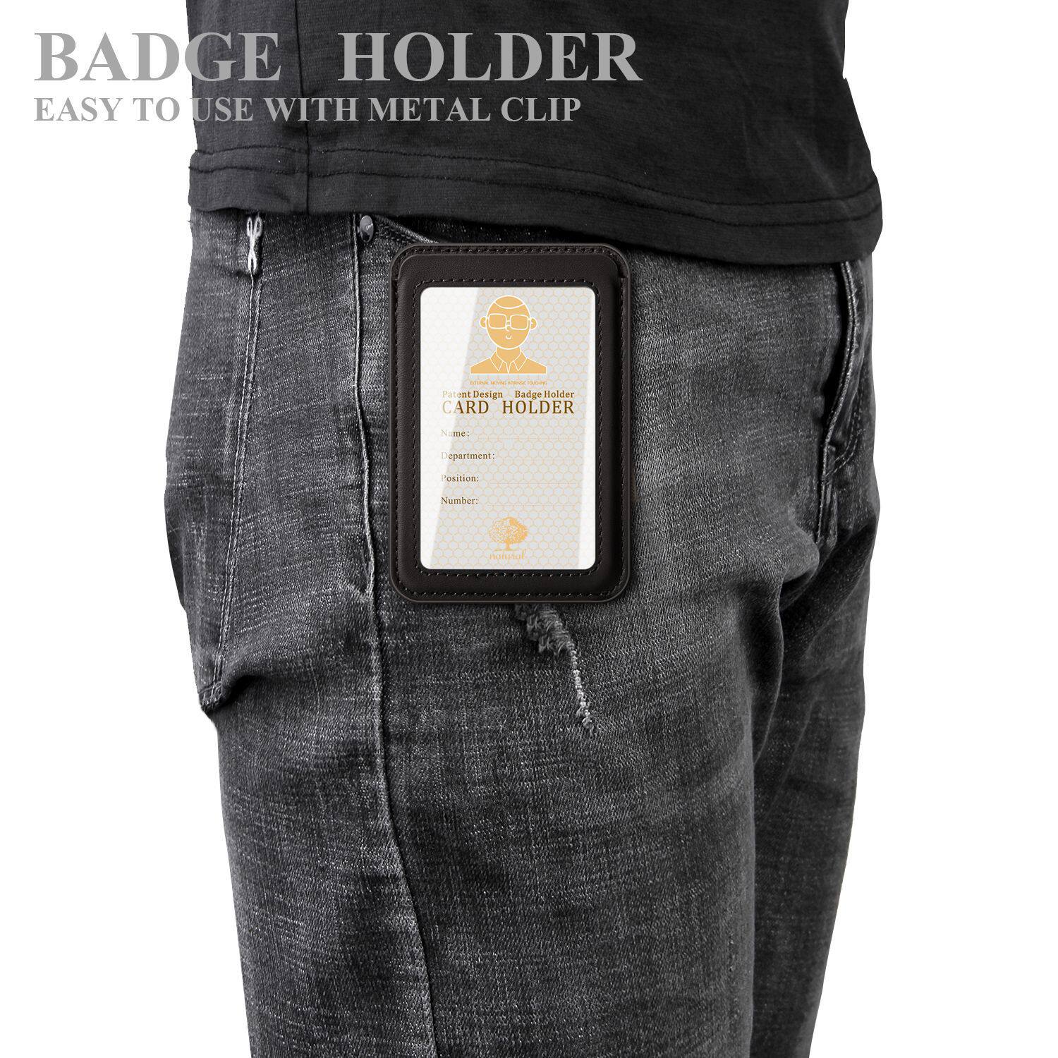 Genuine Leather Job Card Card Holder for Students and the Elderly Access Control Work Card Brand Card Brand Gift Exhibition Card Holder