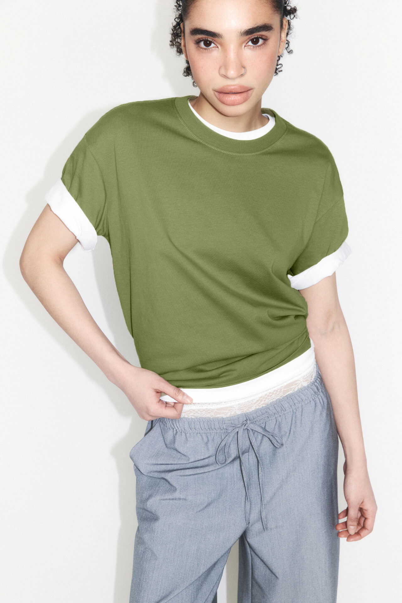 Womens 100 Cotton Solid Color T Shirt Round Neck Short Sleeve Versatile Style Spring Summer Collection Wholesale
