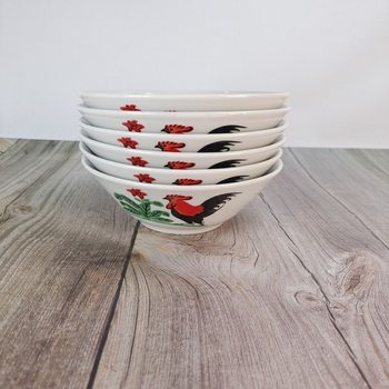 Ceramic Classic Nostalgic Chicken Bowl Thickened Coarse Porcelain Micro Flaw 6.5 Inch Diameter 16.5 High 5.5