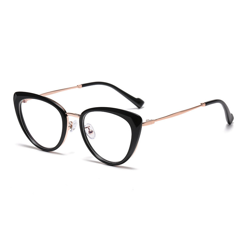 7128 American ultra light TR cat's eye frame women's wholesale cross-border Europe and the United States hot-selling temperament tea brown flat mirror