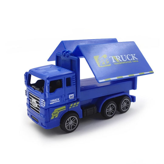 Alloy express car door back force truck simulation model logistics transport vehicle children's toy key chain pendant