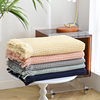 Class a Pure Cotton Shawl Blanket Waffle Sofa Blanket Office Lunch Blanket Cotton Blanket Wholesale Woven Blanket Yarn-Dyed