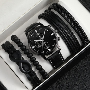 Cross-border Explosions New Arrival All-match Men's Foreign Trade Wholesale Trendy Belt Watch Watch Bracelet suit Fashion Casual