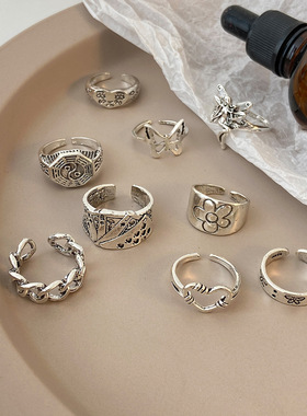 Alloy retro Ring butterfly hollow Ring Women's style欧美戒指