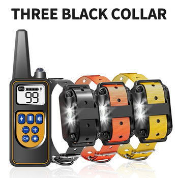 Factory wholesale 800 meters remote control dog trainer pet dog bark stop 100 gear vibration shock collar for Amazon