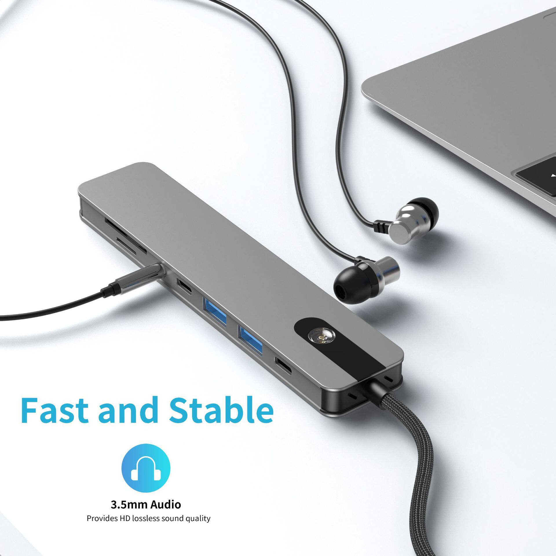 Cross-Border USB Extender Digital Accessories Typec4K60Hz/Splitter Hub Multi-Functional Computer Accessories