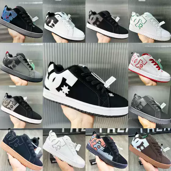 Cross-Border Dc Shoes Sneakers for Men and Women, European and American Style, Large Size Casual Sports Shoes, Wide Version, Cowhide Leather, Commuter Trendy Shoes