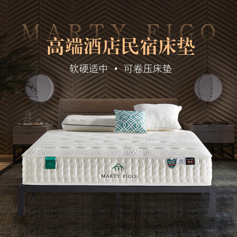 Factory Direct Supply Latex Spring Silent Mattress for Home Bedroom Thickened for Guesthouses and Hotels Compressed Roll-Packed Zero-Pressure Mattress