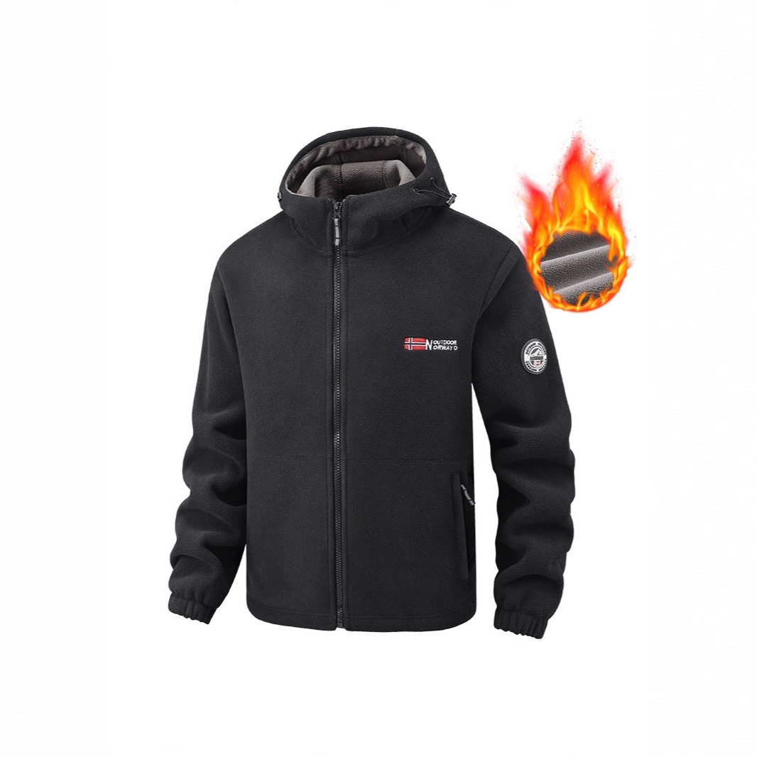 出口挪威大码保暖加厚双层带帽摇粒绒外贸跨境欧码加绒卫衣卫裤潮