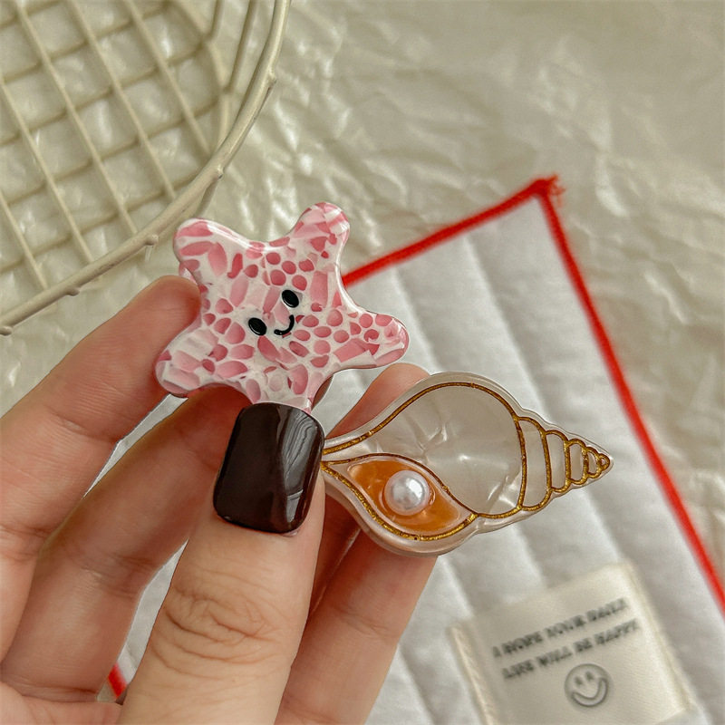 Whale Dolphin Ocean Style Series Acetic Acid small size Clip Girl's Sweet Half-Tie Small and Exquisite Hairpin Hair Accessories