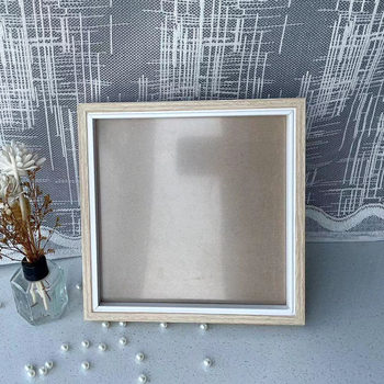 Wholesale Photo Frame Square 8inch Kindergarten Handmade DIY Picture Frame Kidsren's Rubbing Picture Frame Table Bamboo Picture Frame