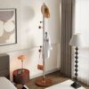 Solid Wood Hanging Bag Rack Stainless Steel Modern Floor-Standing Household Vertical Bedroom Coat Rack Living Room Clothes Hanging Rack