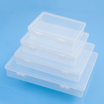 Transparent Box Thickeneded Pp Plastic Box File Organizer Desktop Stationery Classification Storage Empty Box Rectangular Packaging Box