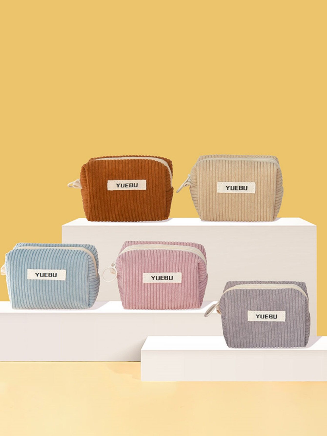 Ins Retro Corduroy Pure Color Simple Coin Purse Bluetooth Headset and Coin Purse Versatile