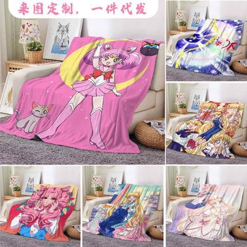 Sailor Moon Blanket Anime Cartoon Flannel Blanket Warm Nap Blanket