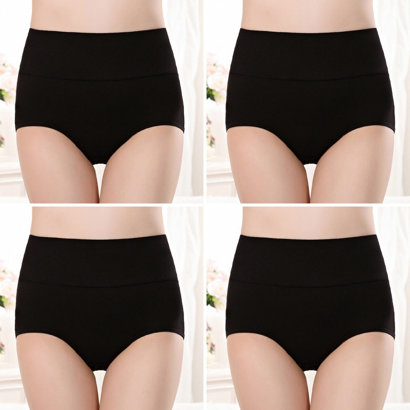 欧码纯棉女士内裤高腰收腹提臀内裤亚马逊爆款大码三角裤代包装