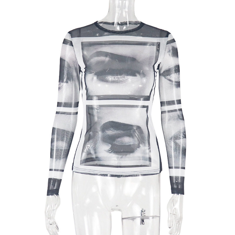 Womens Striped Printed T Shirt Loose Fit Long Sleeve Comfortable Fabric Casual Streetwear Top Wholesale Available