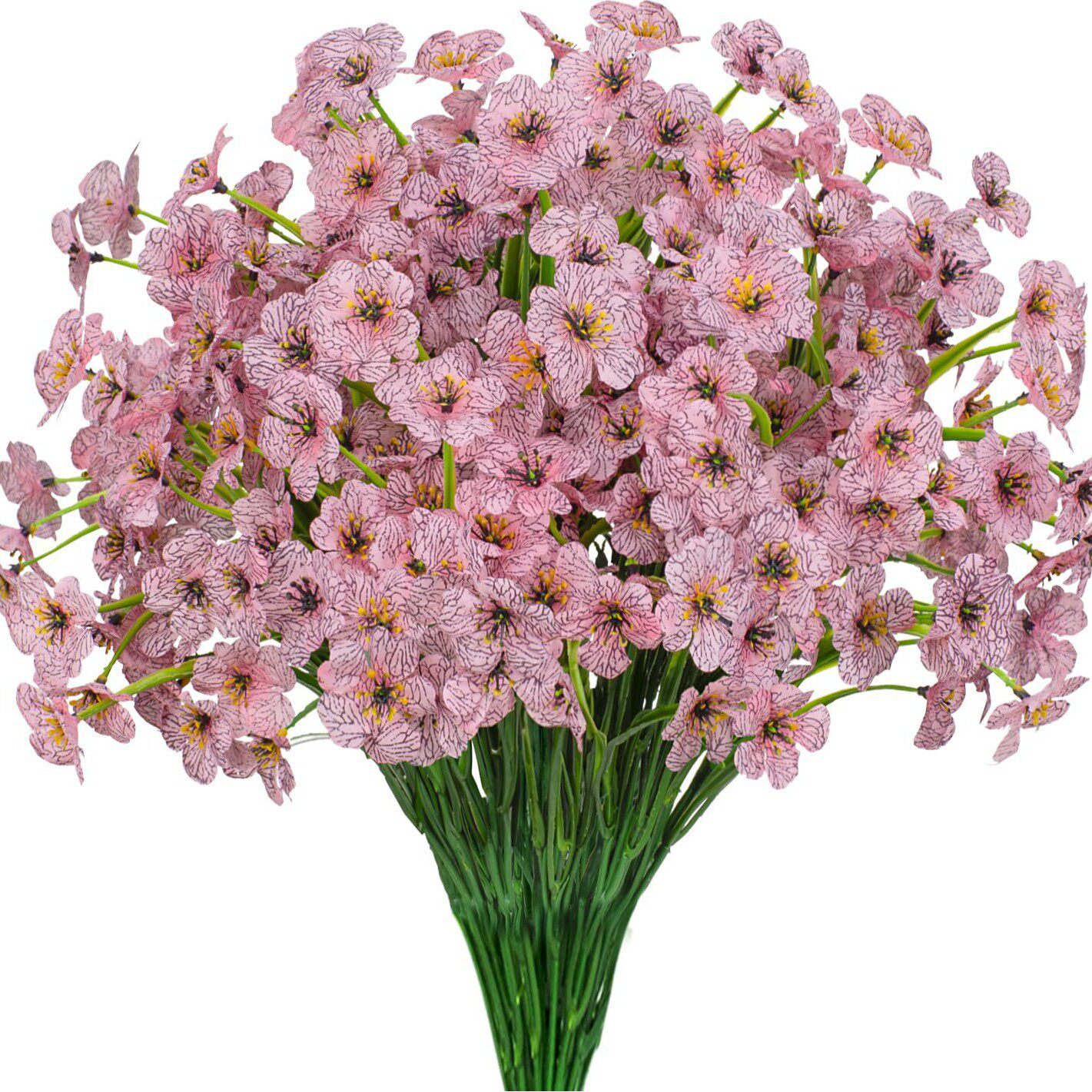 跨境代发 婚庆装饰仿真紫罗兰假花 路引插花 人造绿植塑料花艺摆