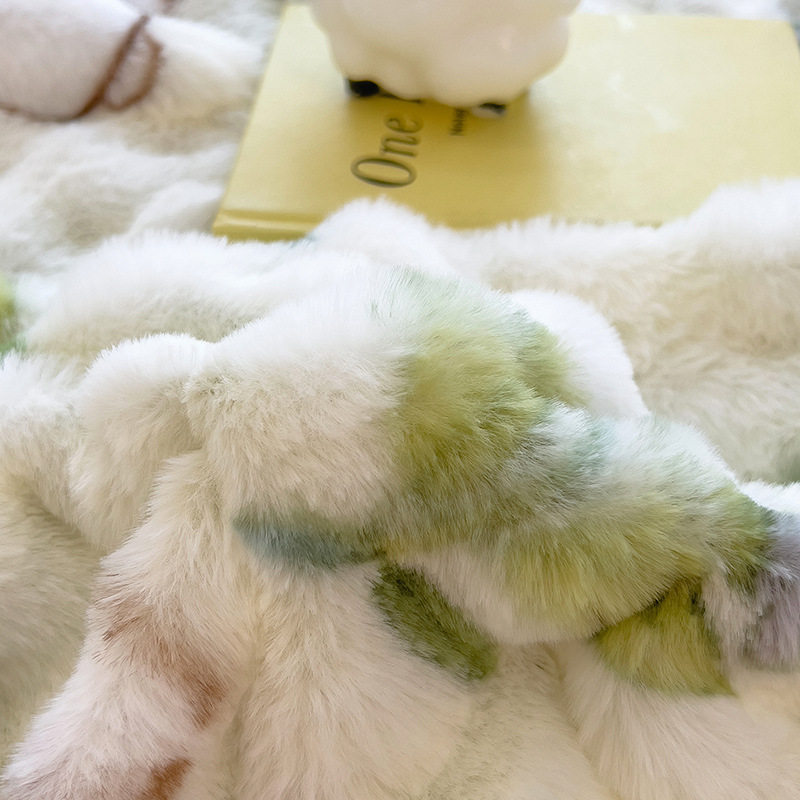 Winter thickened rabbit plush four-piece milk velvet quilt cover coral velvet bed sheet quilt cover flannel bed three-piece set