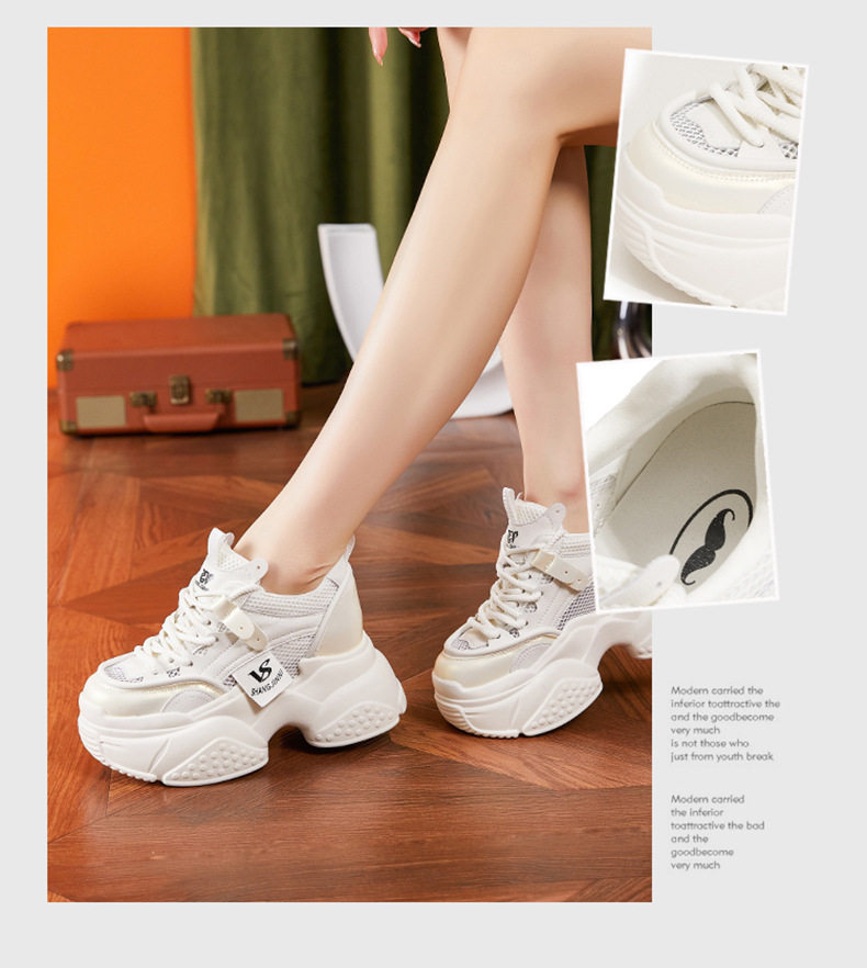 Sandal cao gót nữ hở mũi đế platform đa năng — Vàng gạo, Hồng chi tiết 2