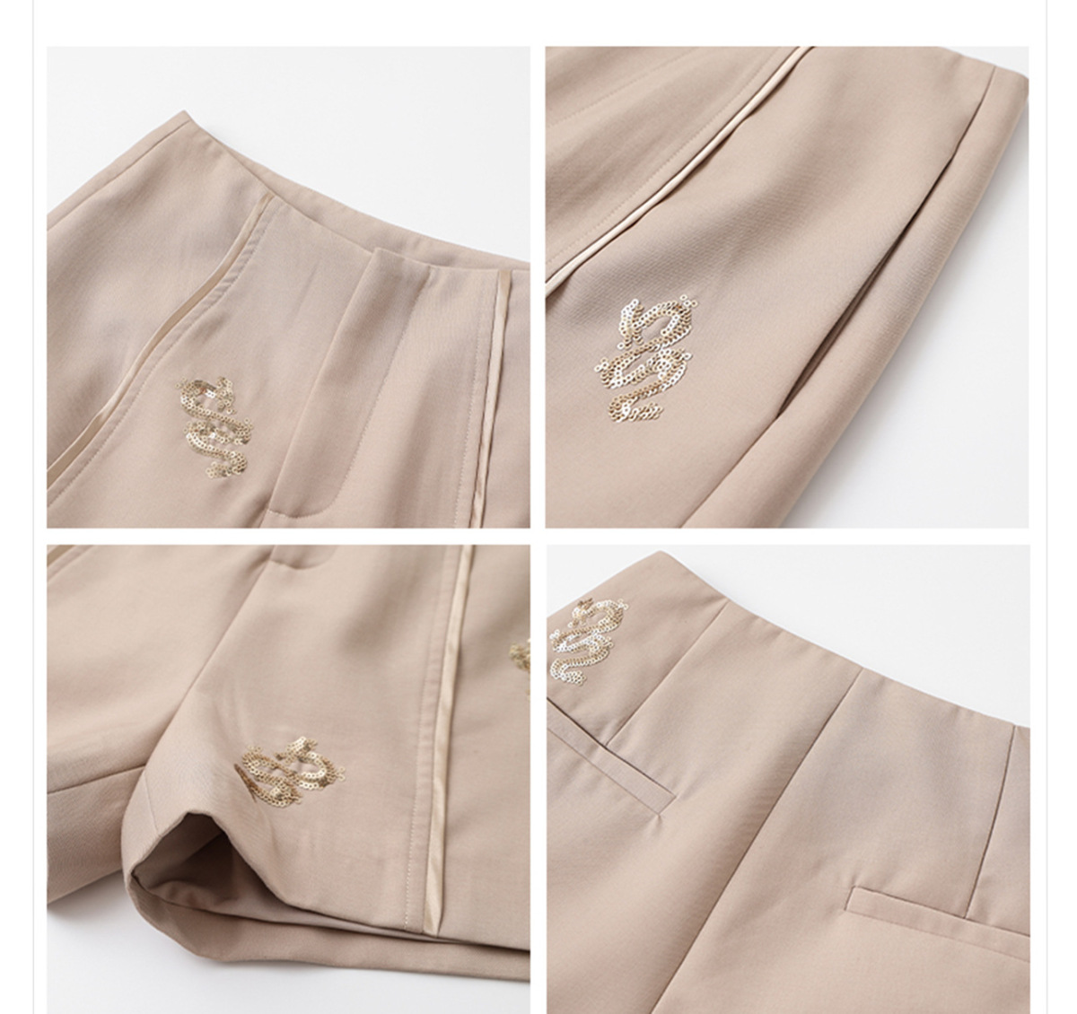 Bộ đôi áo vest không tay dáng ôm kèm quần short thêu họa tiết nữ — Quần short thêu (giao hàng trong ngày), Áo thêu (giao hàng trong ngày)