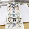 Shebang Internet Celebrity Plain Mirror Large Frame Glasses Frame Men and Women Myopia Metal Anti-Blue Light