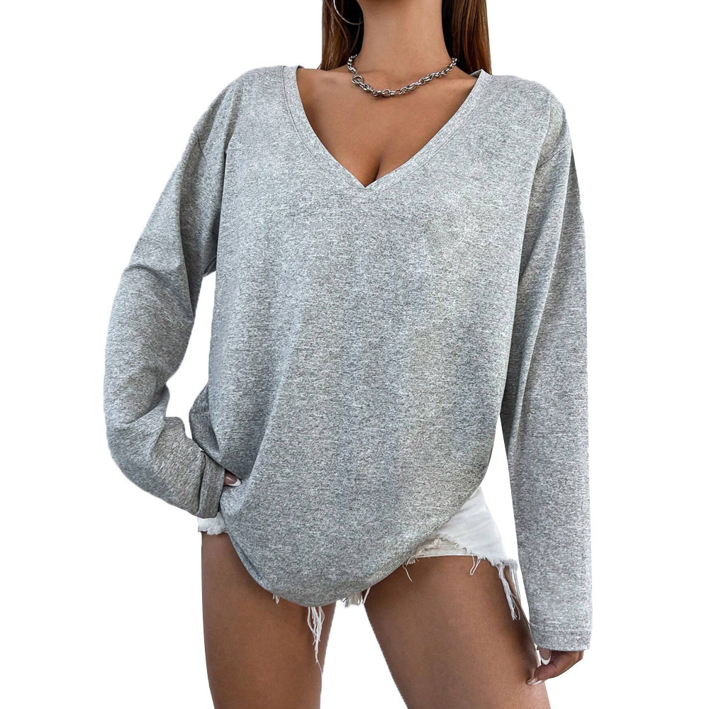 Womens Loose Fit Long Sleeve T Shirt Comfortable Slimming Versatile Spring Summer Essential Wholesale Available