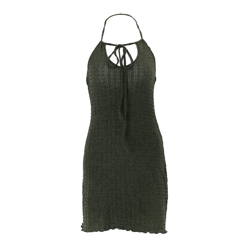 Halter Neck Bodycon Dress Elegant Ruffle Trim Sexy Fit Autumn Fashion Perfect for Parties and Events Wholesale