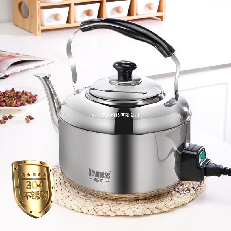304 Vintage Whistle Stainless Steel Large Electric Kettle Dormitory Household Water Boiler Capacity Electric Teapot 10 Liters